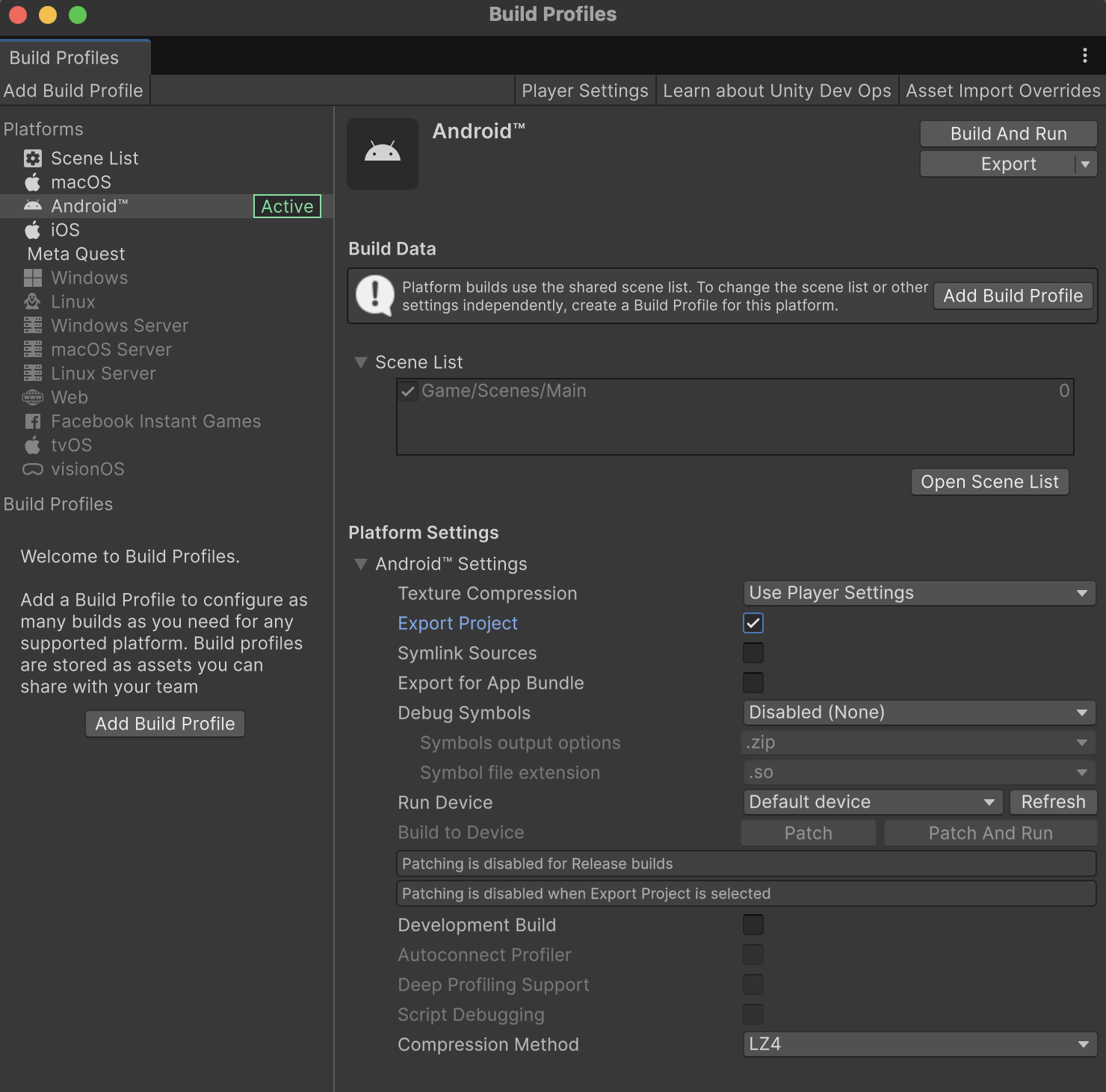 Android export