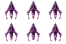 An enemy spritesheet from the game Invaders from the Strange Space